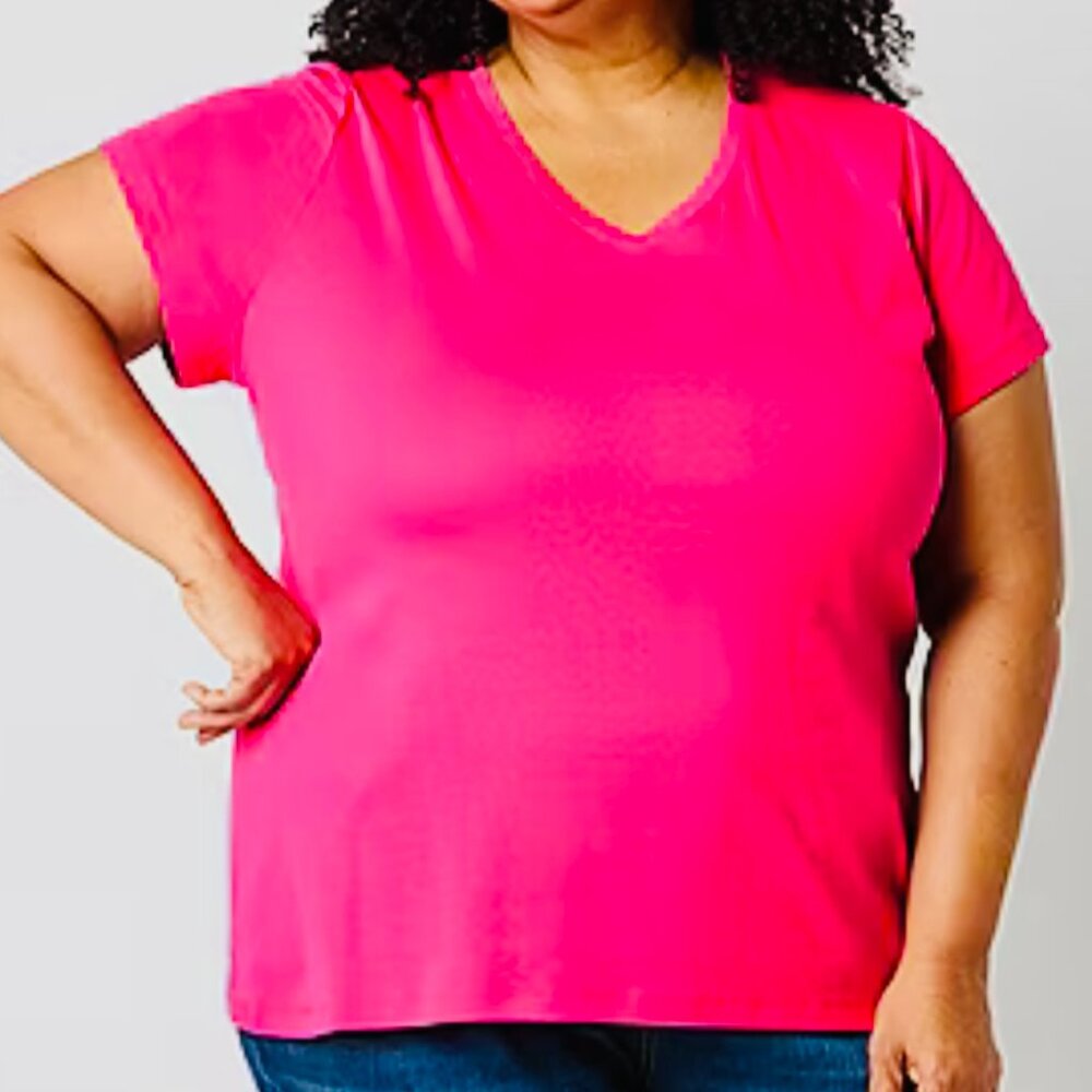 NEW St Johns Solid Shirt Plus 5X Rock N Rose /Hot Pink 100% Cotton Essential Tee